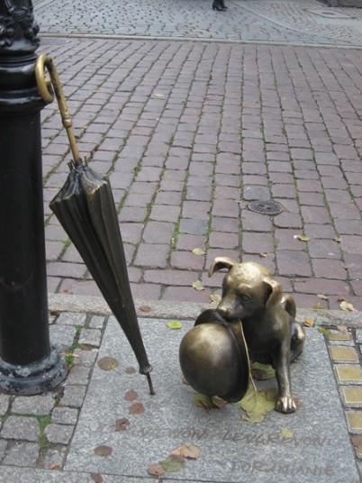 The dog Filuś guarding his master's (Professor Filutek) belongings...